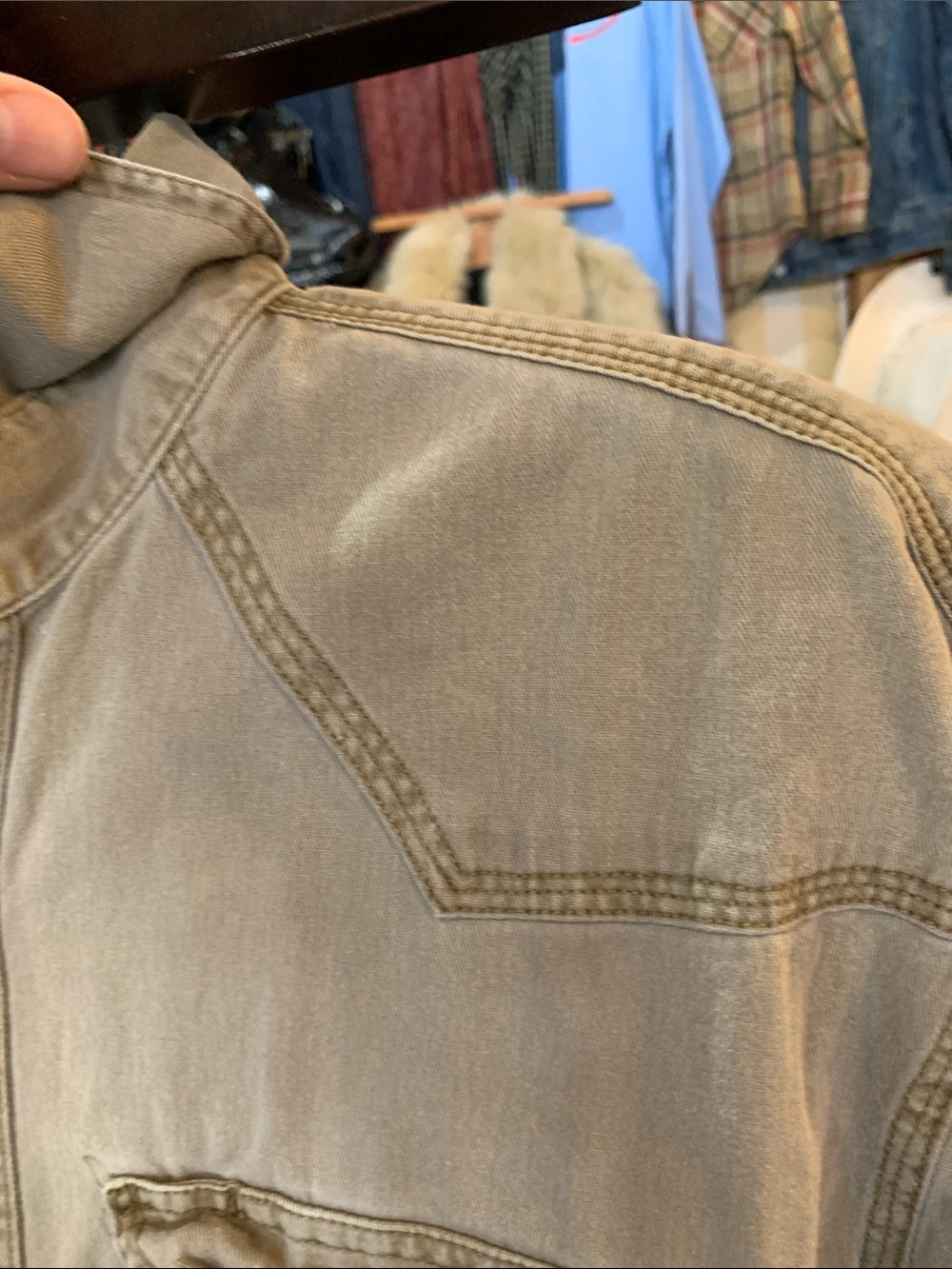 Men's Roper Gray Pearlsnap Button-Front Work Shirt Jacket - Picture 8 of 11